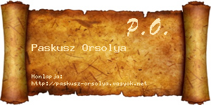 Paskusz Orsolya névjegykártya
